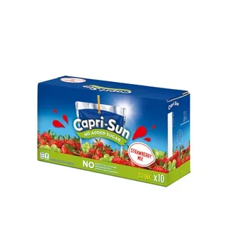 Capri - Sun No Added Sugar Strawberry Mix Juice 200ml Pack of 10