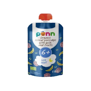Salvest Ponn Organic Cereal Porridge With Milk and Fruits 110g