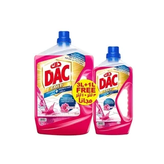 Dac Disinfectant Gold Floor Cleaner Rose 3 ltr + 1 ltr