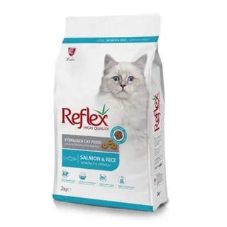 ريفليكس طعام قطط بالغ معقم سالمون ورز 2kg