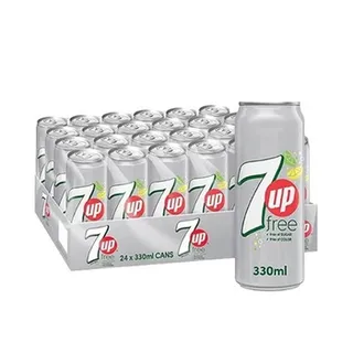 7up diet carbonated can soft drinks 330ml Pack of 24