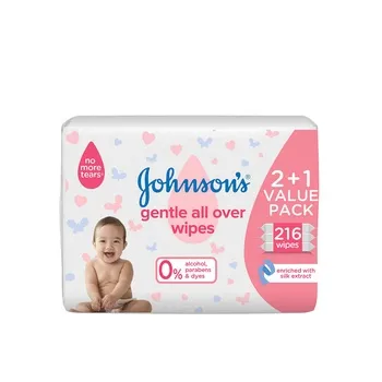 Johnson's Baby Gentle All Over Wipes 3X72s