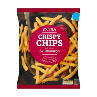 Sainsburys Extra Crispy Chips With Skin On 900g