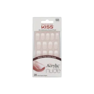 KISS Salon Acrylic Nude French Nails Medium Length Cashmere KAN02C