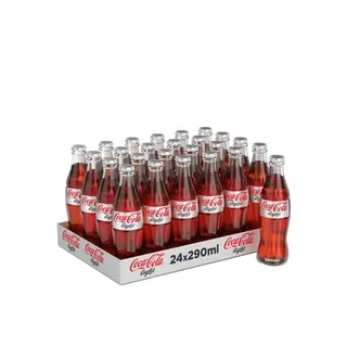 Coca-Cola Light Carbonated Soft Drink Glass Bottle 24 x 290ml