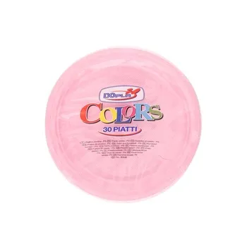 Dopla Disposables Color Line Coloured Plates 30 pcs x 20 cm Pink (01494)