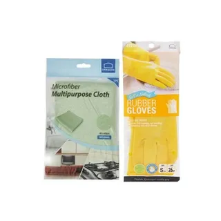 Lock & Lock Microfiber Cleaning Cloth + Rubber Gloves