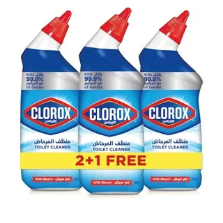 Clorox Toilet Cleaner Original Scent 2+1 Free 709ml Kills 99.9% of Germs and 100% Powers Through Stains