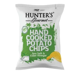 Hunters Gourmet Sea Salt & Cider Vinegar Hand Cooked Potato Chips 125g