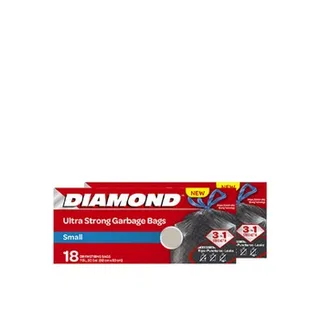 Diamond 30 Gallon Ultra Strong Drawstring Small 18 Garbage Bags 2pcs
