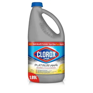 Clorox Platinum Bleach 1.89 ltr Crisp Lemon Upgrade Your Clean With A New Multi-Benefit No Splash Thick Bleach Liquid Formula