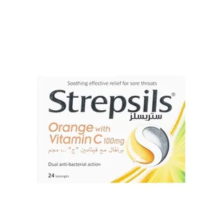 Strepsils Lozenges Orange & Vitamin C 24 Pcs