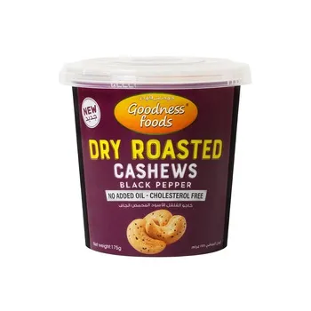 Goodness Food Dry Roasted Cashew Black Pepper & Salt Jar 175g