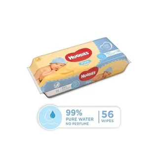Huggies Pure Baby Wipes 99% Pure Water Wipes 1 Pack x 56 Wipes