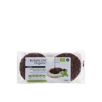 Bunalun Organic Dark Chocolate & Mint Rice Cakes 100g