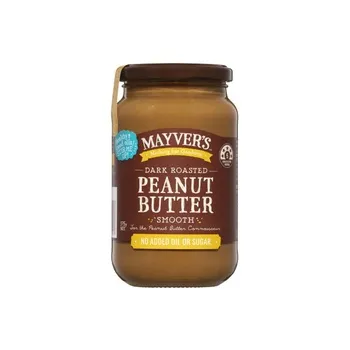 Mayver's Dark Roasted Peanut Butter Smooth 375g