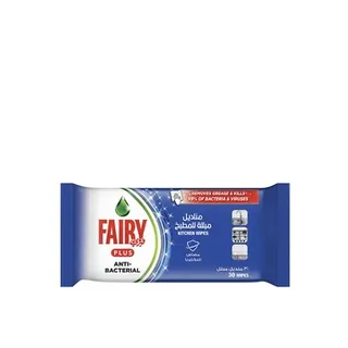 Fairy Kitchen Wipes with Alternative Power to Bleach for Dishes and Kitchen Surfaces Antibacterial 30 Wipes