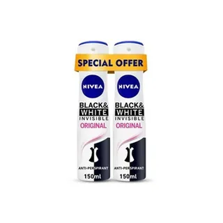 Nivea Black And White Deodrant Spray 150ml Pack Of 2