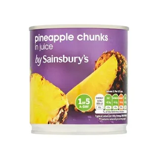 Sainsburys Pineapple Chunks In Juice 425g