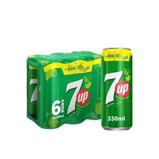 7up carbonated can soft drinks 330ml Pack of 6