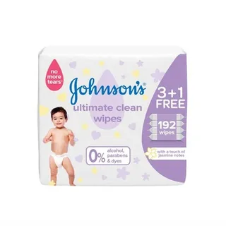 Johnson's Baby Wipes Ultimate Clean 48 Wipes Pack Of 4 (3+1 Free)