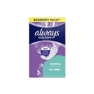 Always Daily Liners Comfort Protect Normal Pad 40 Count