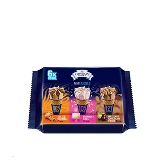 London Dairy Mini Cones Assorted 6 x 60ml
