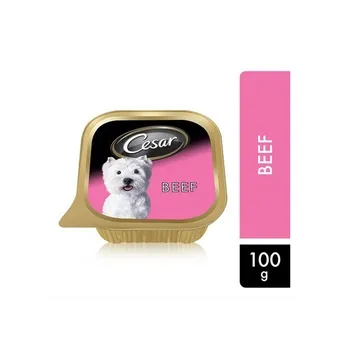 Cesar Beef Wet Dog Food Can Foil Tray 100g