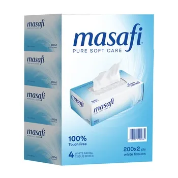 Masafi facial tissue Pure Soft Care (4 x 200 Sheets x 2 Ply)