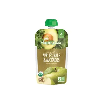 Happy Baby Organics Clearly Crafted Stage 2 Apples Kale & Avocados 113g Pouch
