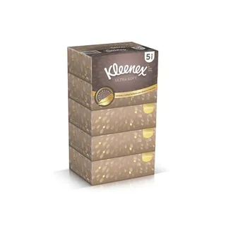 Kleenex Ultra Soft Premium Facial Tissues Pack of 5 Boxes 96 Sheets X 3 Ply