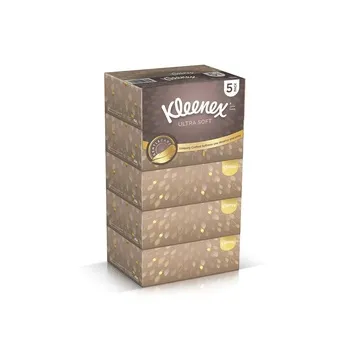 Kleenex Ultra Soft Premium Facial Tissues Pack of 5 Boxes 96 Sheets X 3 Ply
