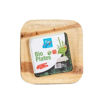 Fun Palm Bio Leaf Square Plate 8 inches 10pcs