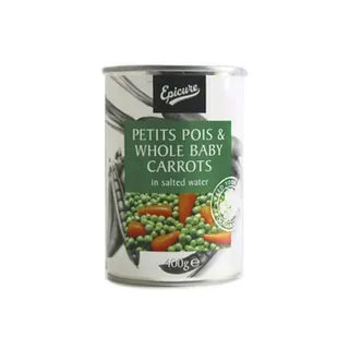 Epicure Petit Pois & Whole Baby Carrot In Salted Water 400g