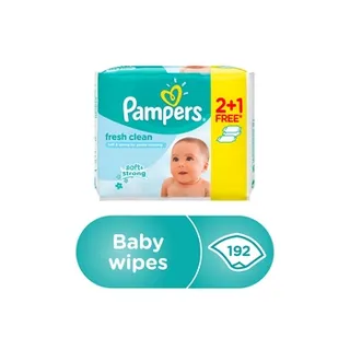Pampers Baby Wipes Fresh 3 x 64 Counts (2 + 1)