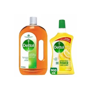 Dettol Anti-Bacterial Antiseptic Disinfectant 2 ltr + 900ml Multi Purpose Cleaner Pine Free