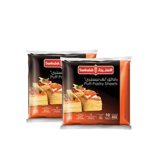 Sunbulah Puff Pastry Square Whole Wheat 2 x 400g