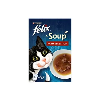فيليكس اختيار مزرعة شوربة طعام قطط رطب 6X48g
