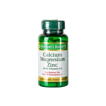 Natures Bounty Calcium Magnesium Zinc Coated Caplets 100 Count