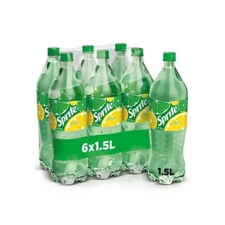 Sprite Regular Lemon Lime Flavoured Carbonated Soft Drink  1.5L Pack of 6