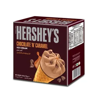 Hersheys Chocolate & Caramel Ice Cream Cone 4 x 100ml