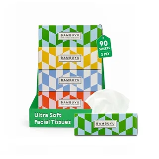 Bambuyu Facial Tissues Box 4X90Sheets X 3Ply