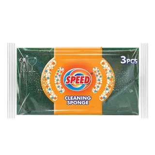 Speed Fiber Abrasive Cleaning Green Sponge 3pcs