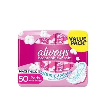 Always Cotton Thick Sanitary Pads 50 Count