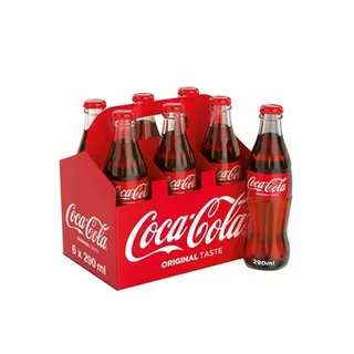 كوكا-كولا أوريجينال تيست  كاربونيتد سوفت درينك  جلاس بوتل 290ml  باك أوف 6