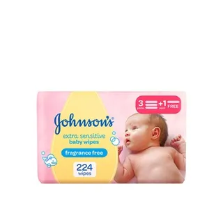 Johnson Extra Sensitive Wipes 56s Pack Of 4