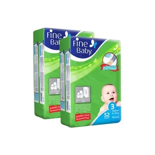 Fine Baby Diaper Fast Sorption Medium Jumbo Pack Twin Pack 104s