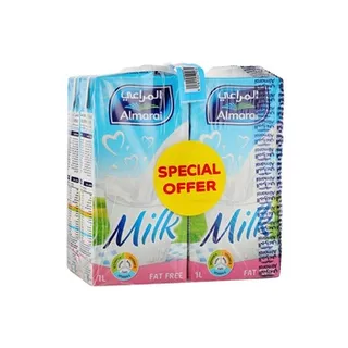Almarai UHT Milk Fat-Free 4 x 1L
