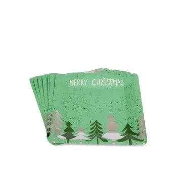 Fun Paper Plate Square 23X23cm - Christmas Evergreen 8s