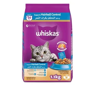 Whiskas Hairball Control With Chicken & Tuna Dry Cat Food Adult 1+ Years 1.1kg